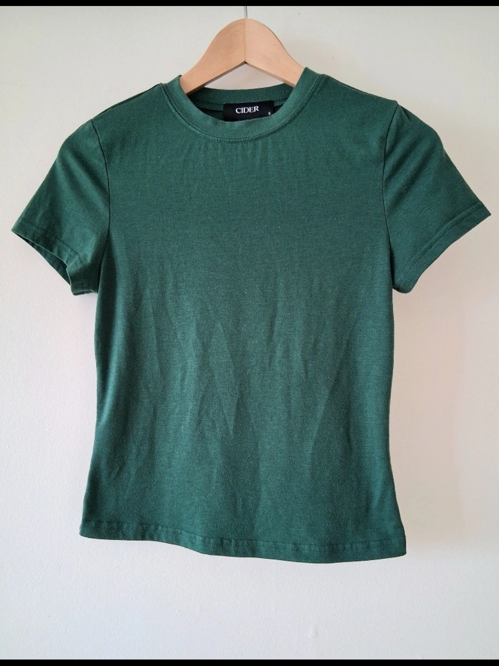 Cider Forest Green Crewneck Tee, Women Sz XS/S